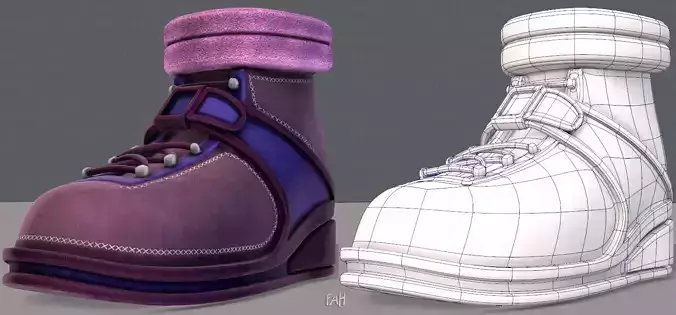 Shoes cartoonV29 Low-poly 3D model