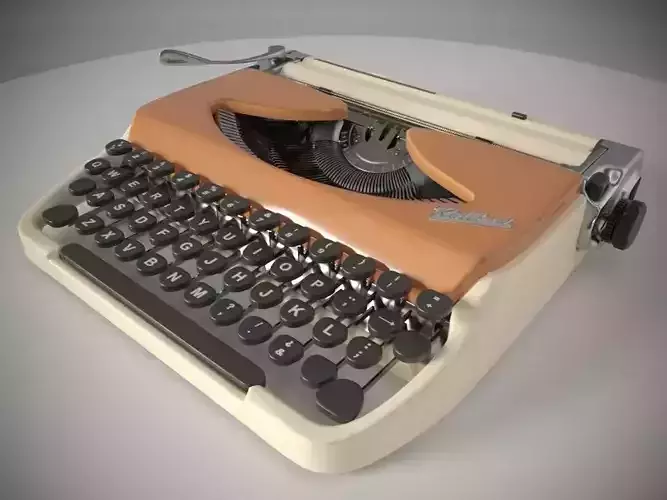 Portable typewriter Kolibri Free low-poly 3D model