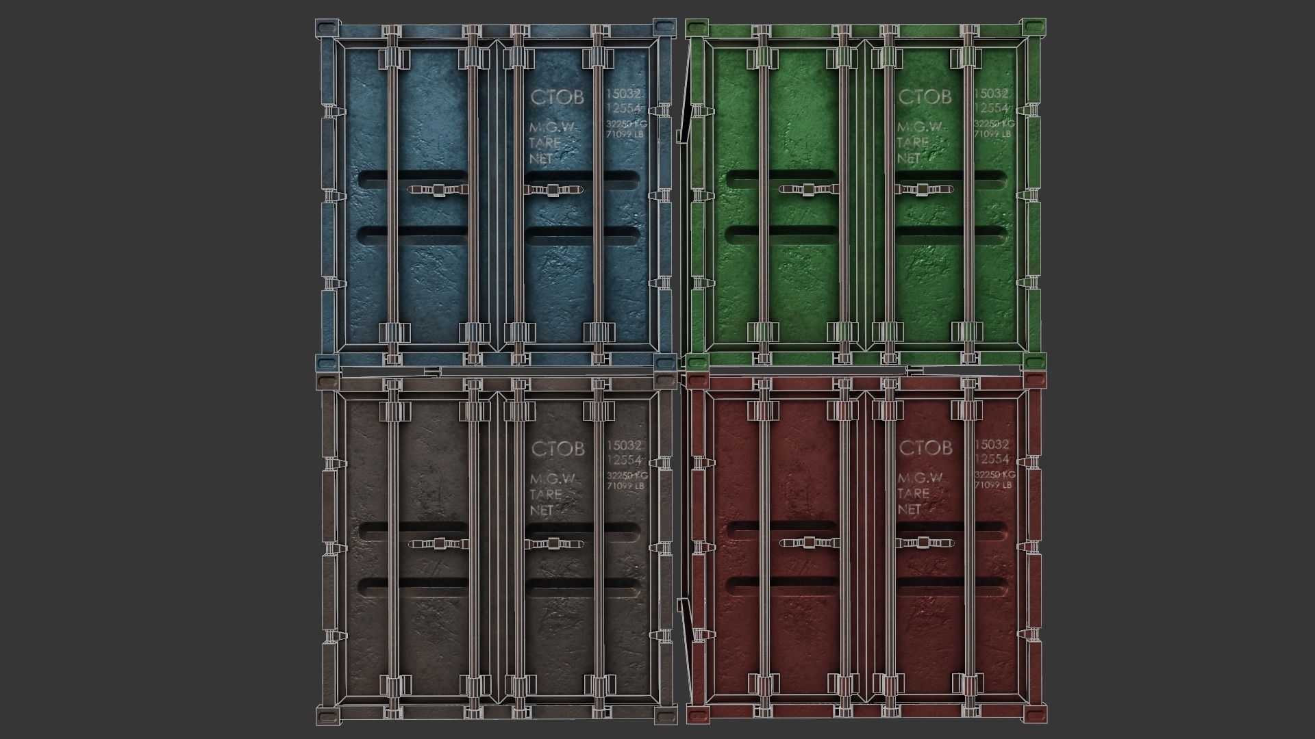 Industrial Cargo Pack Low-poly 3D model_12