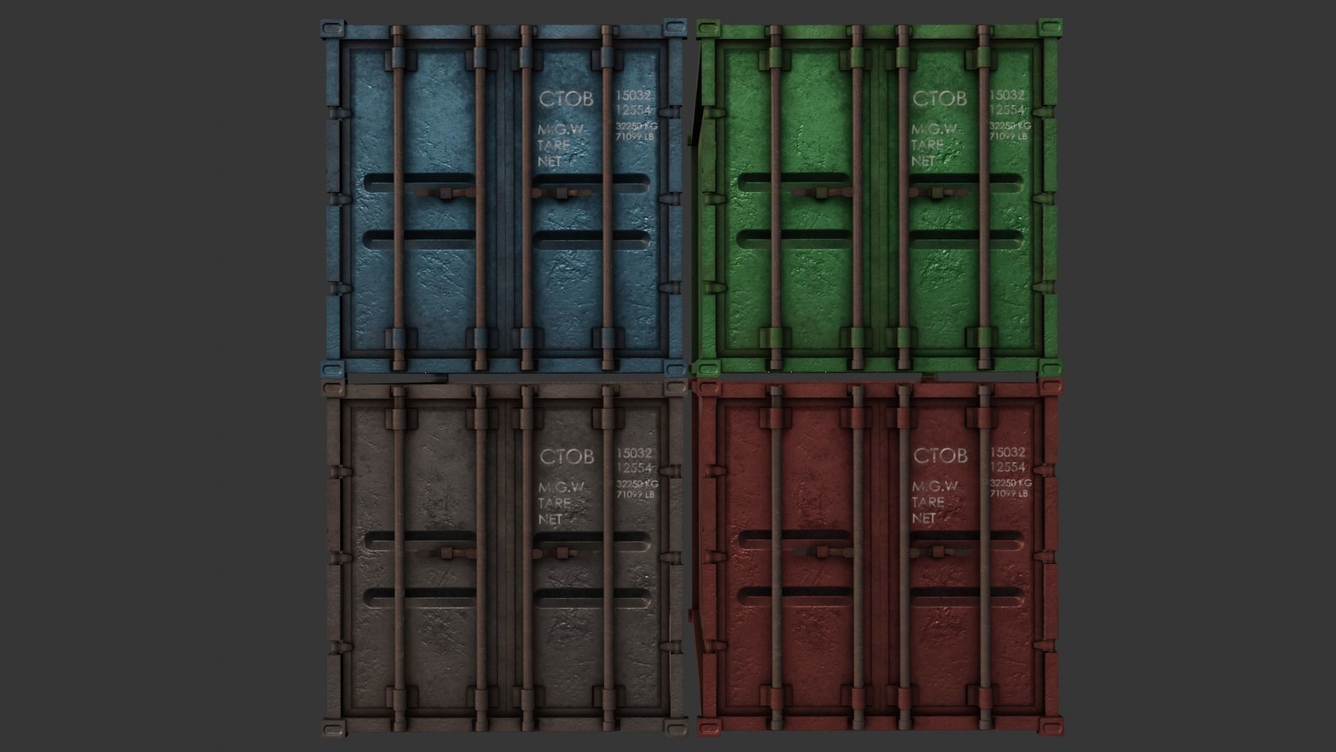 Industrial Cargo Pack Low-poly 3D model_11