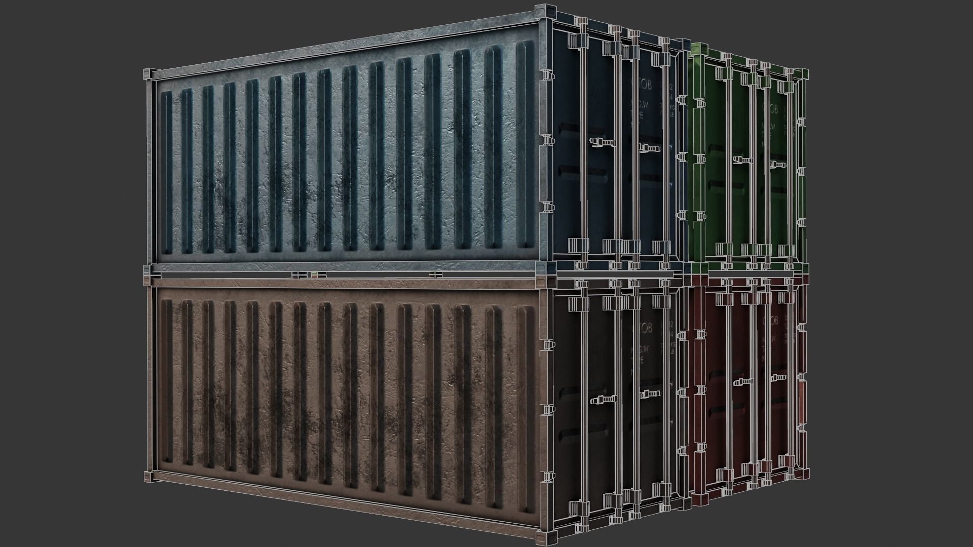 Industrial Cargo Pack Low-poly 3D model_8