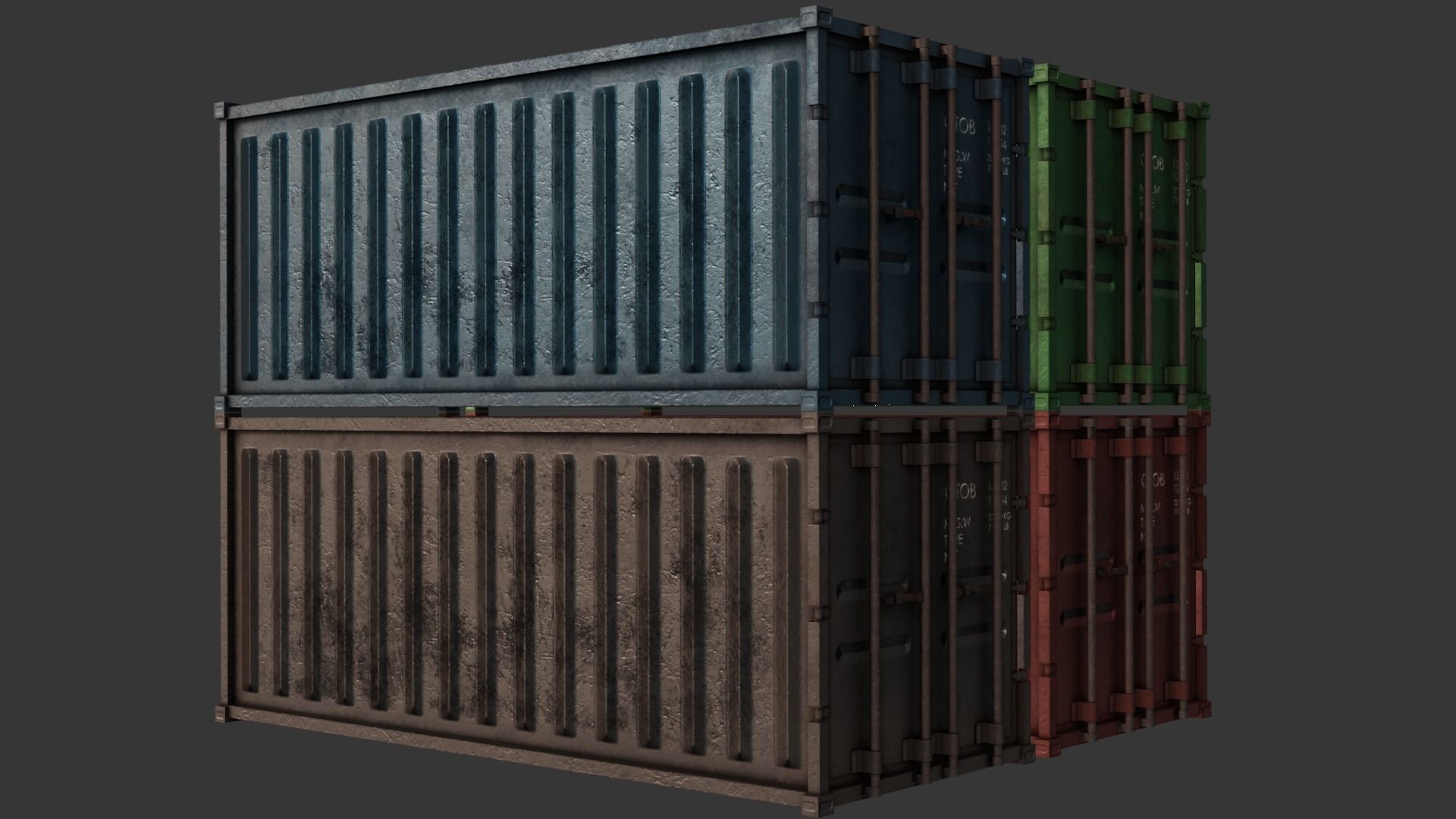 Industrial Cargo Pack Low-poly 3D model_7