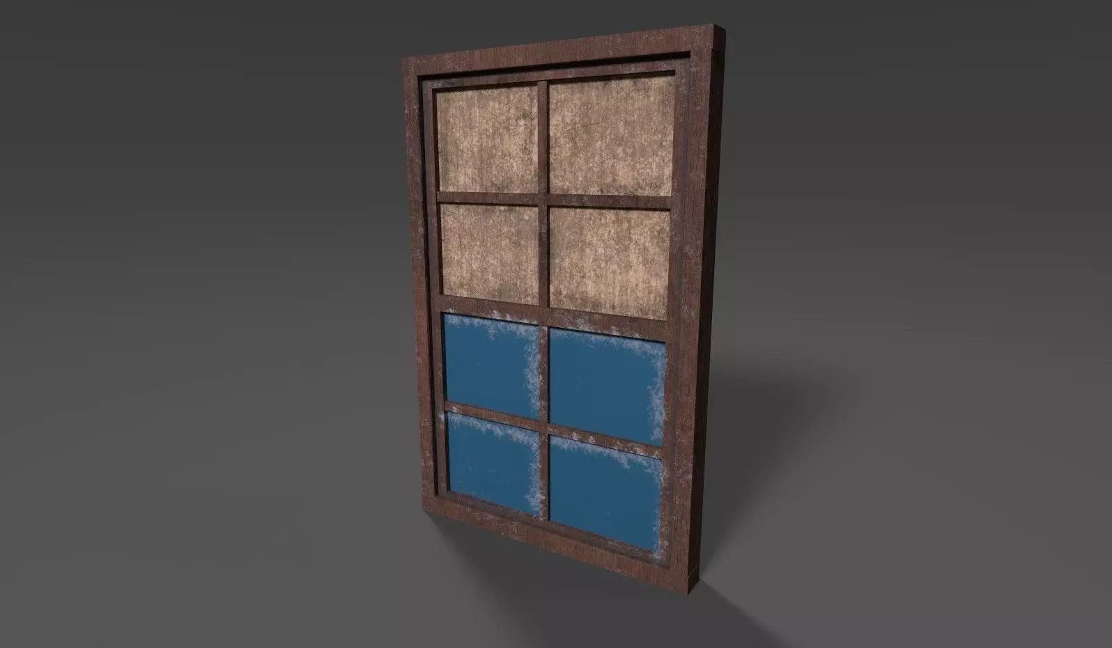 WOODEN WINDOW Low-poly 3D model_0