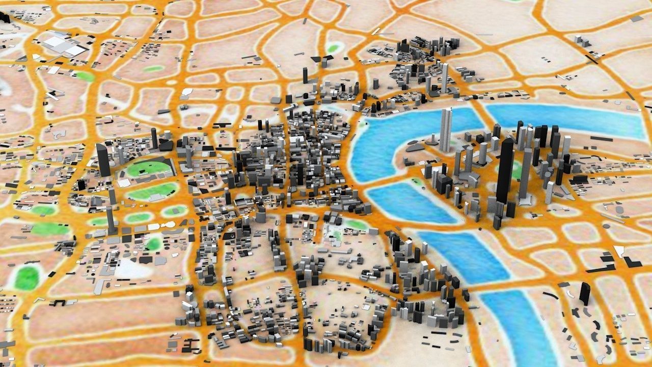 Shanghai Streets and Buildings 3D model_11