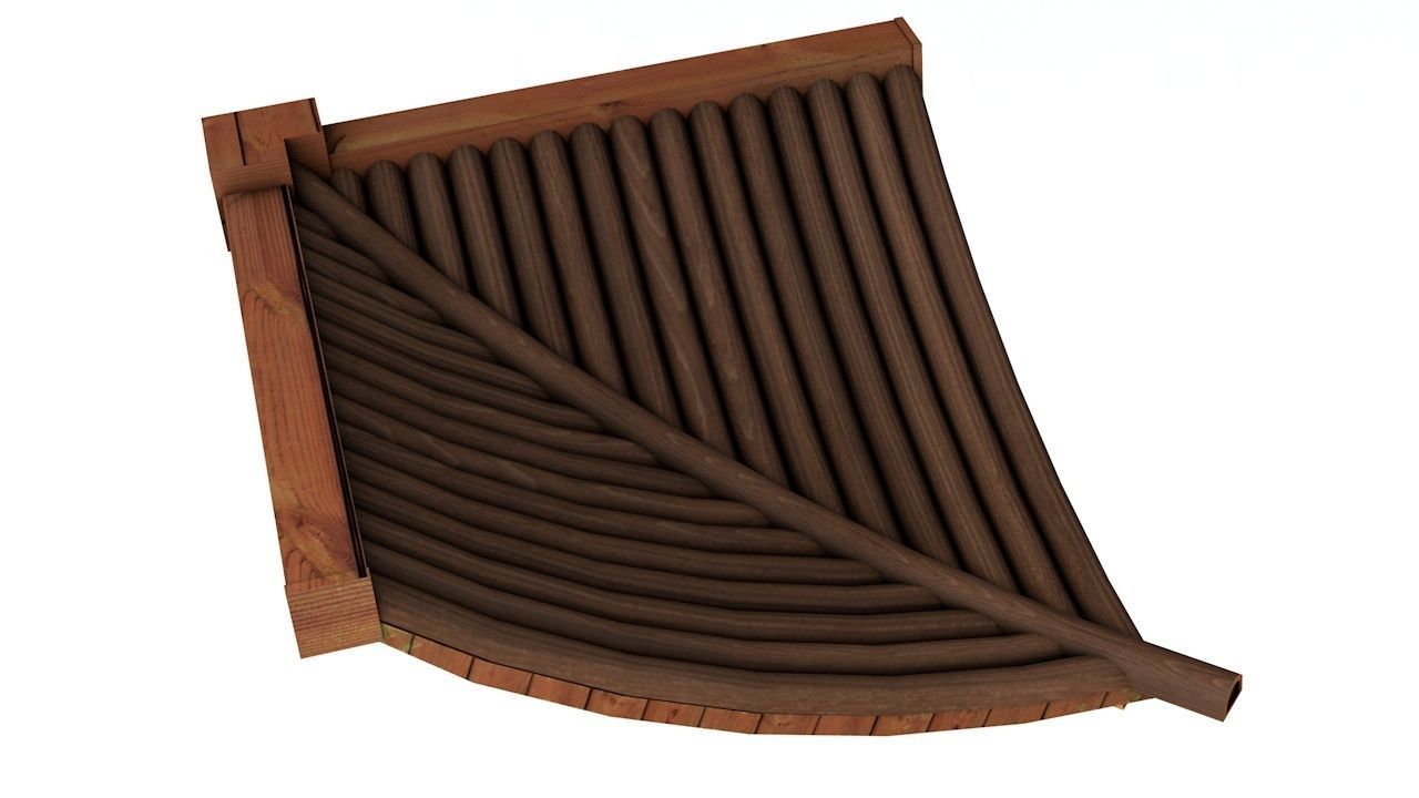 Oriental Roof Modular Elements Next Gen Game Ready PBR Low-poly 3D model_7