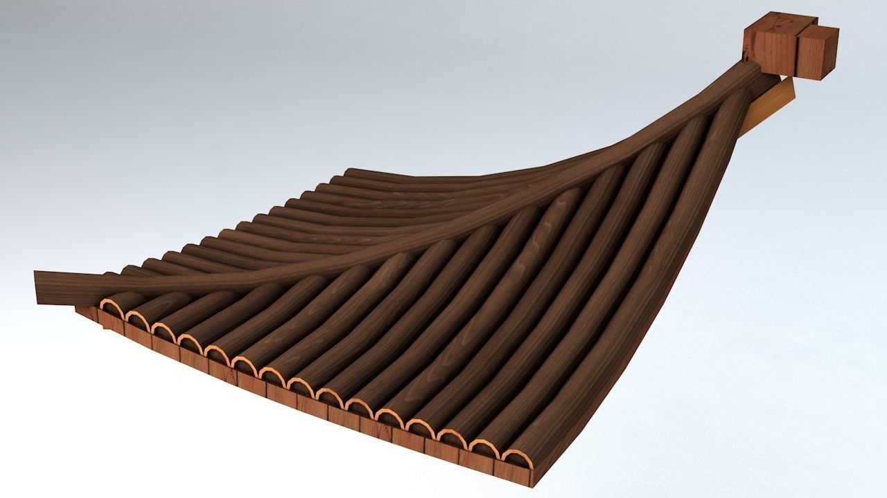 Oriental Roof Modular Elements Next Gen Game Ready PBR Low-poly 3D model_18