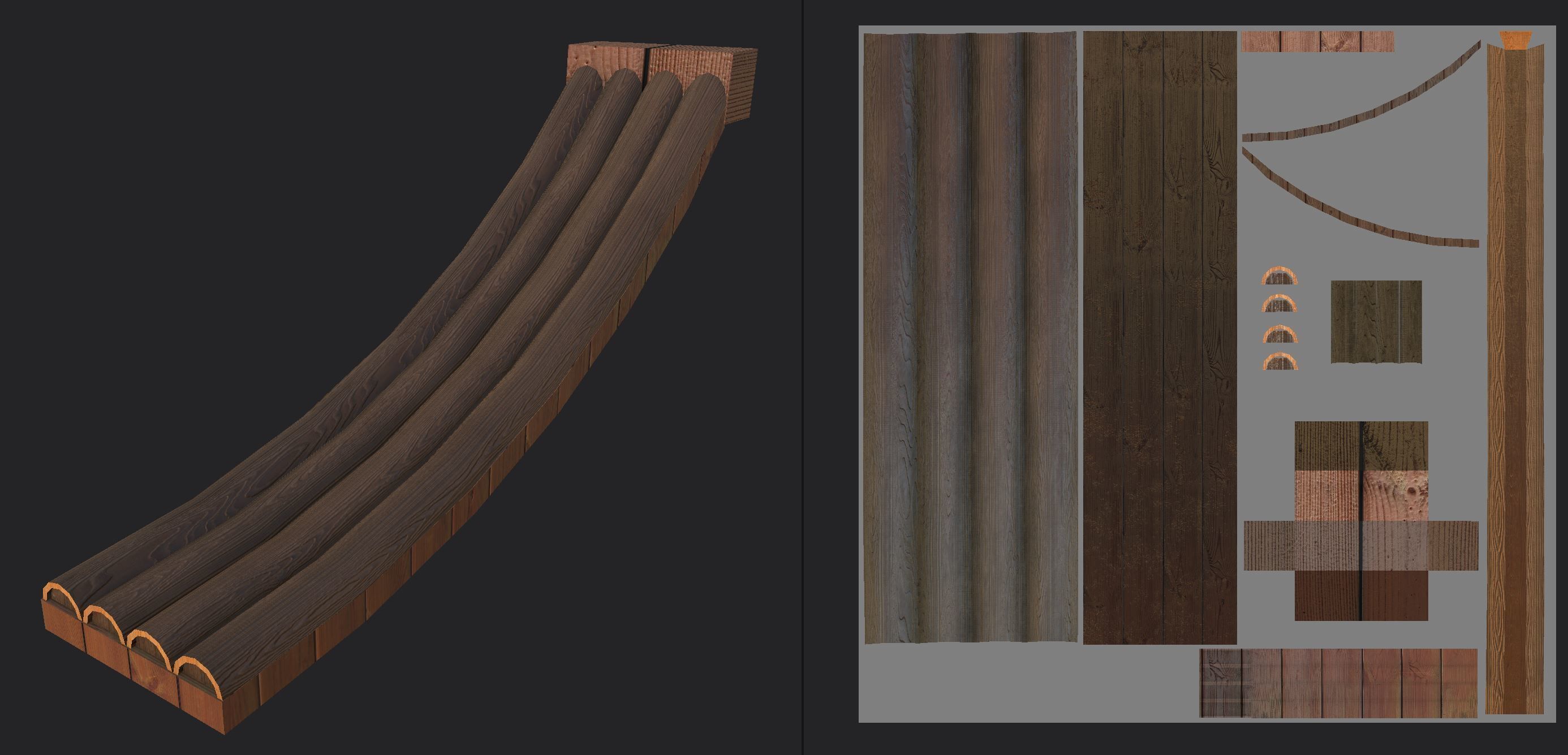 Oriental Roof Modular Elements Next Gen Game Ready PBR Low-poly 3D model_33