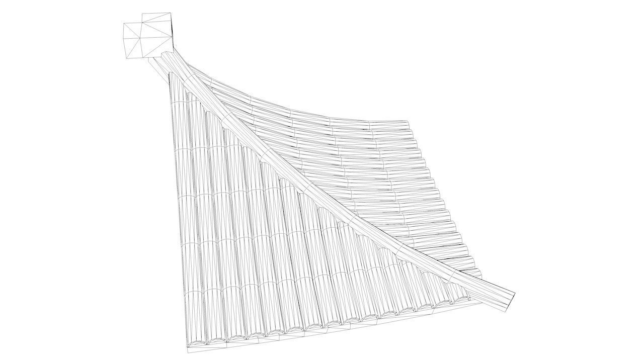 Oriental Roof Modular Elements Next Gen Game Ready PBR Low-poly 3D model_28