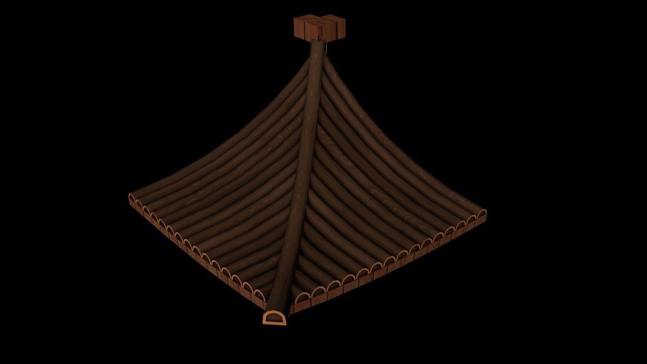 Oriental Roof Modular Elements Next Gen Game Ready PBR Low-poly 3D model_21