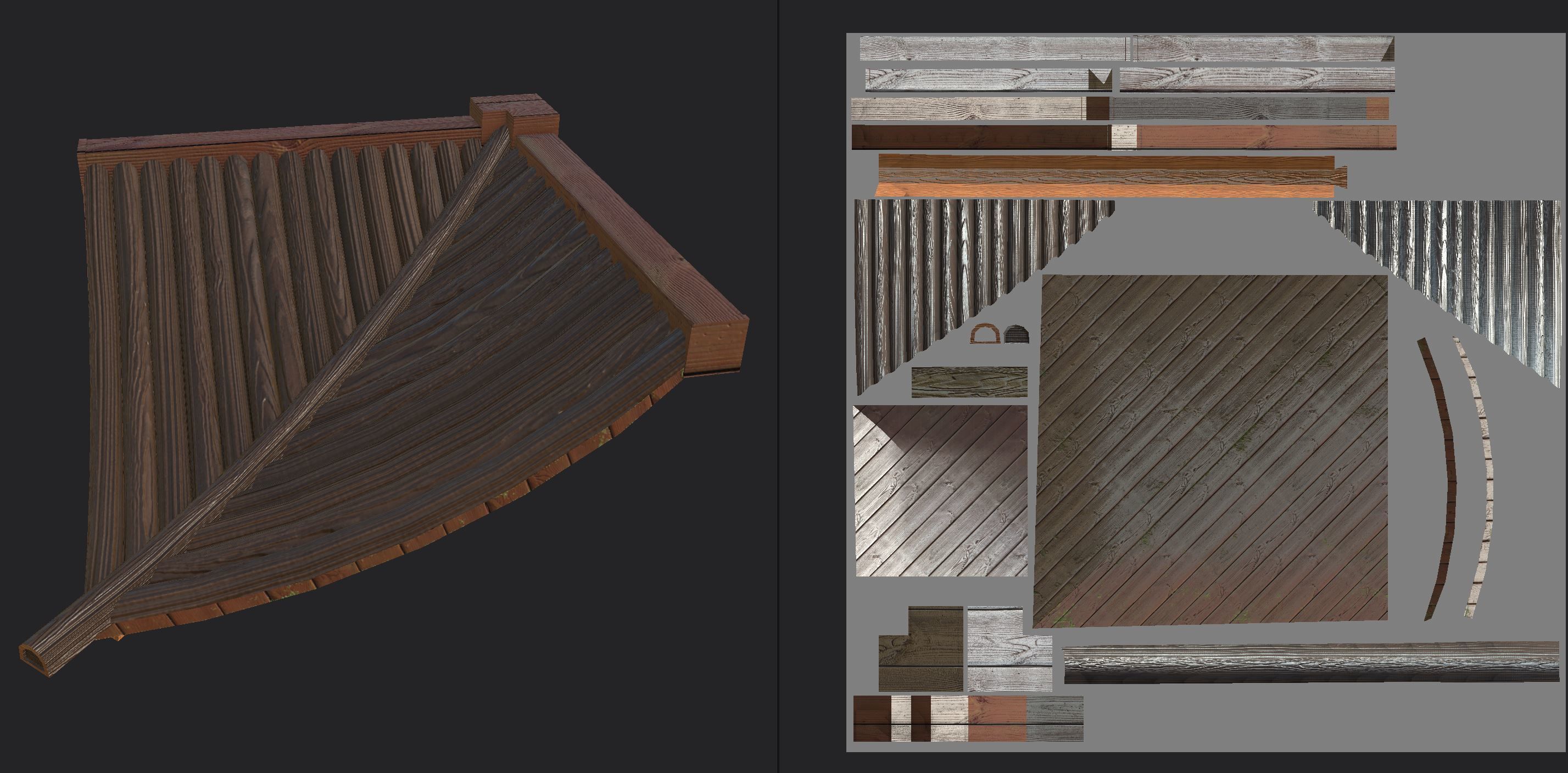 Oriental Roof Modular Elements Next Gen Game Ready PBR Low-poly 3D model_8