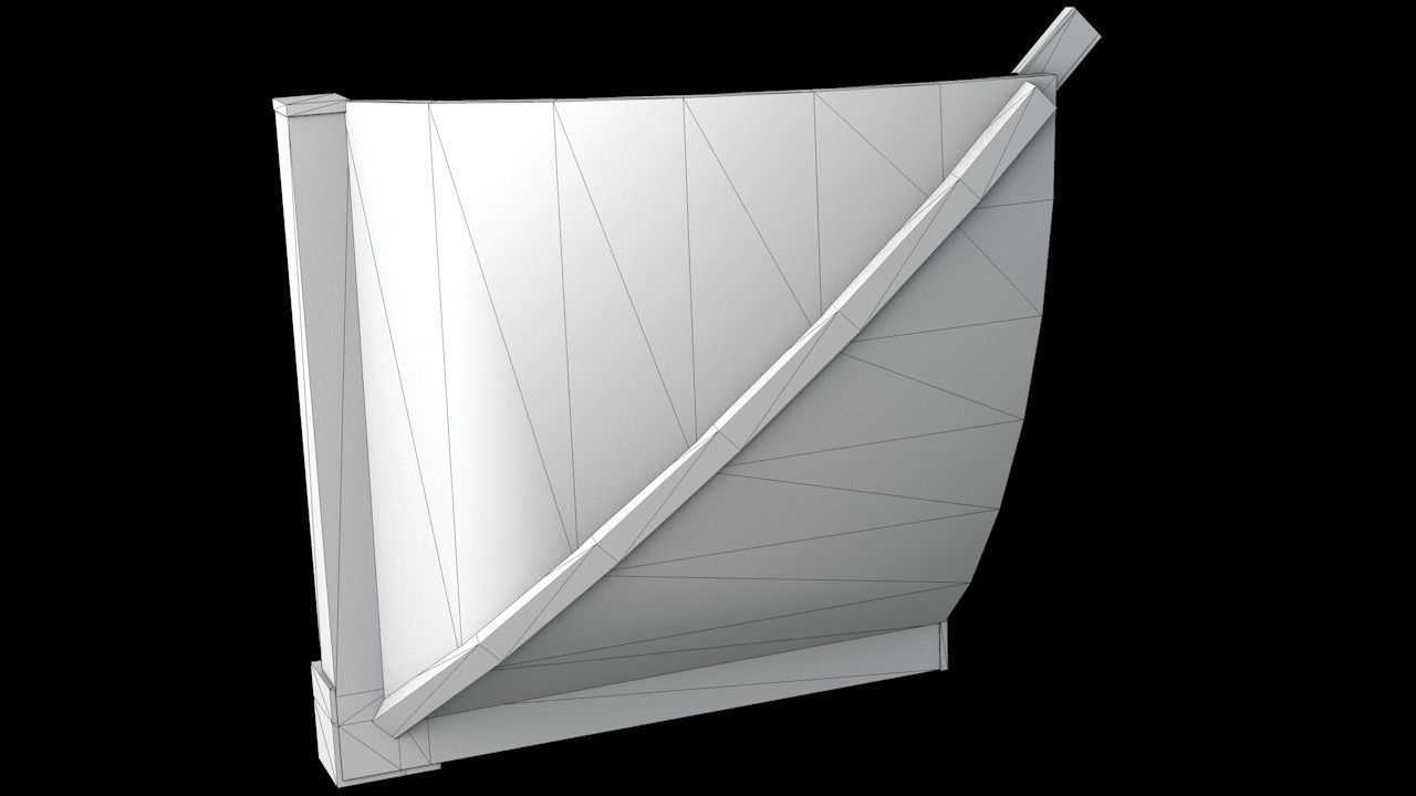 Oriental Roof Modular Elements Next Gen Game Ready PBR Low-poly 3D model_12