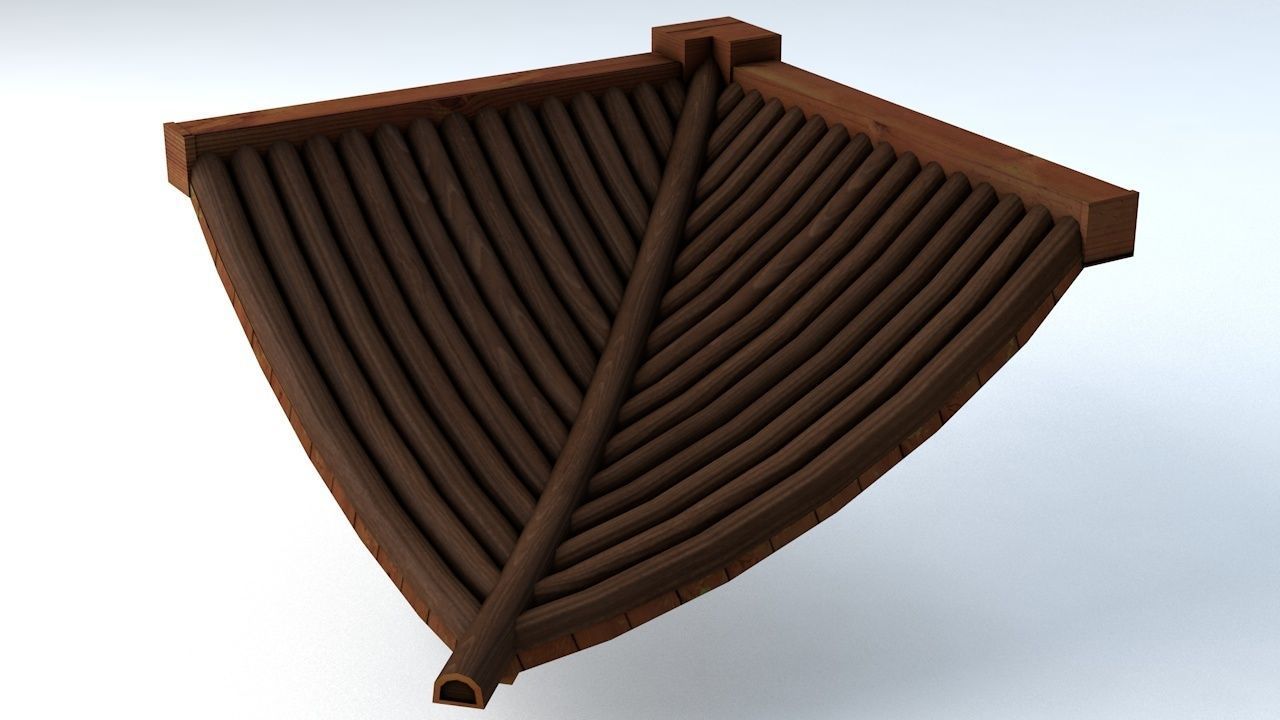 Oriental Roof Modular Elements Next Gen Game Ready PBR Low-poly 3D model_3