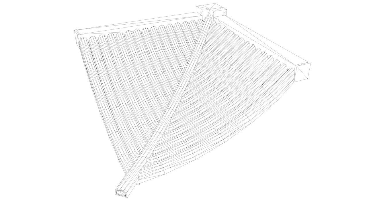 Oriental Roof Modular Elements Next Gen Game Ready PBR Low-poly 3D model_13