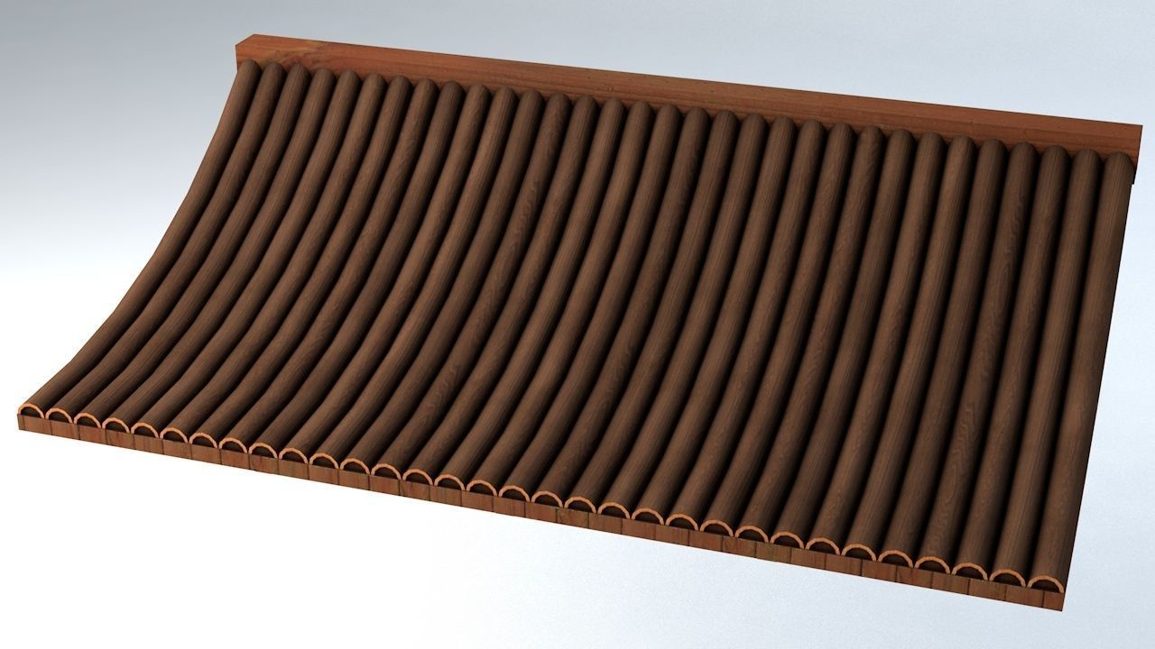 Oriental Roof Modular Elements Next Gen Game Ready PBR Low-poly 3D model_38