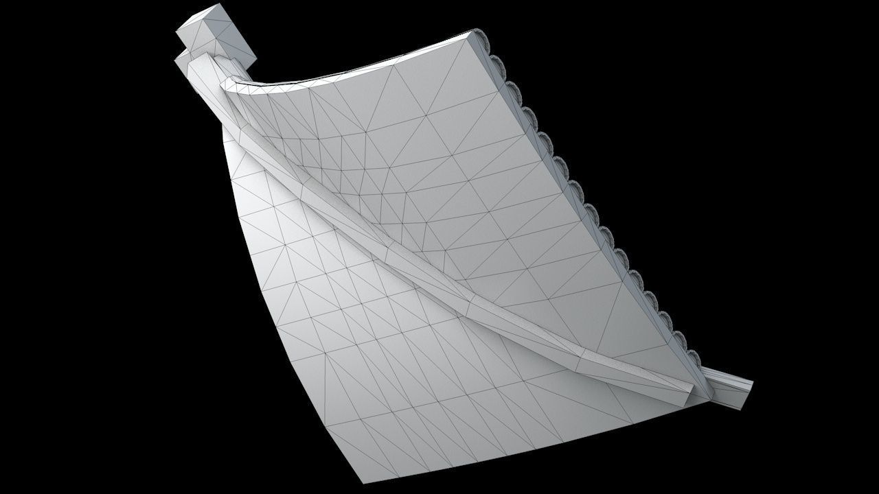 Oriental Roof Modular Elements Next Gen Game Ready PBR Low-poly 3D model_26