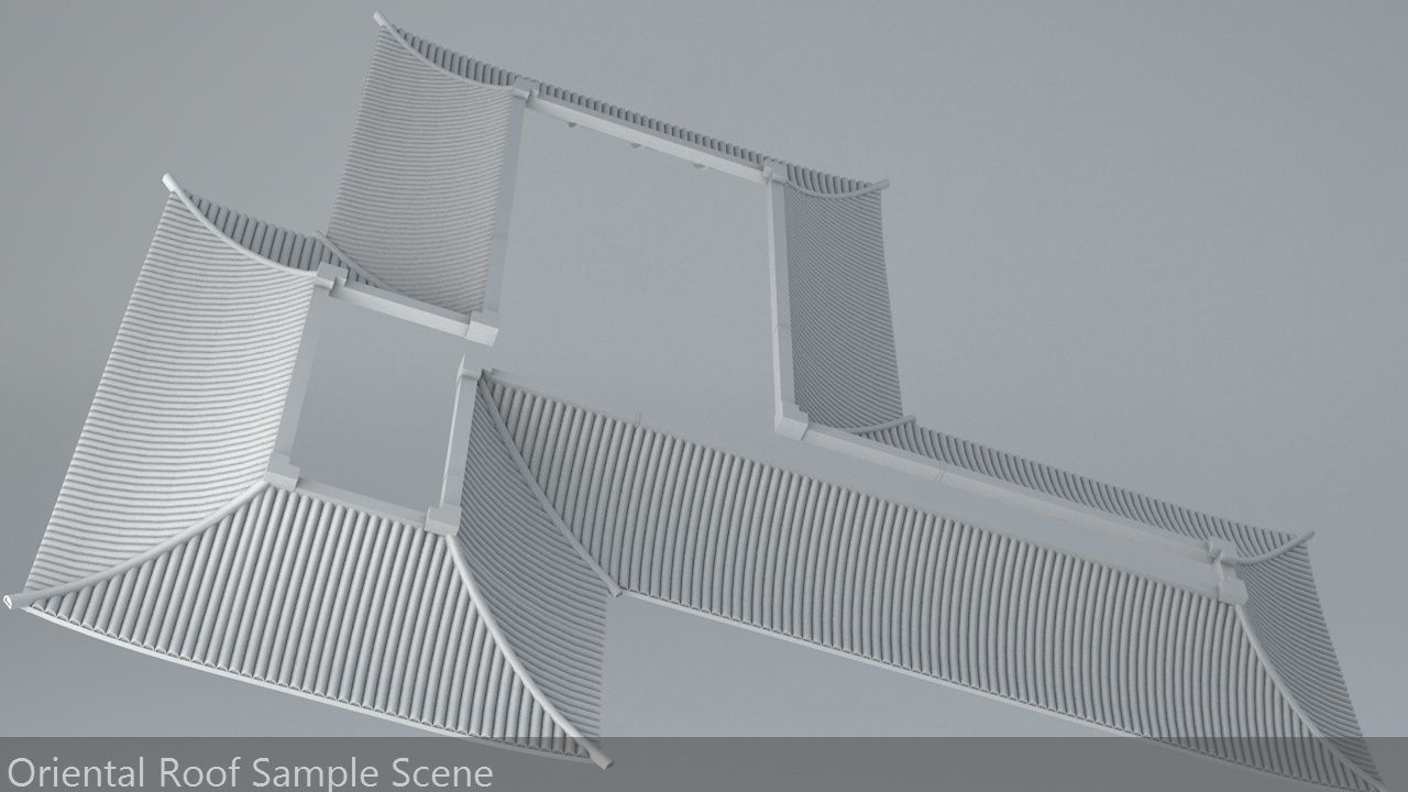 Oriental Roof Modular Elements Next Gen Game Ready PBR Low-poly 3D model_54