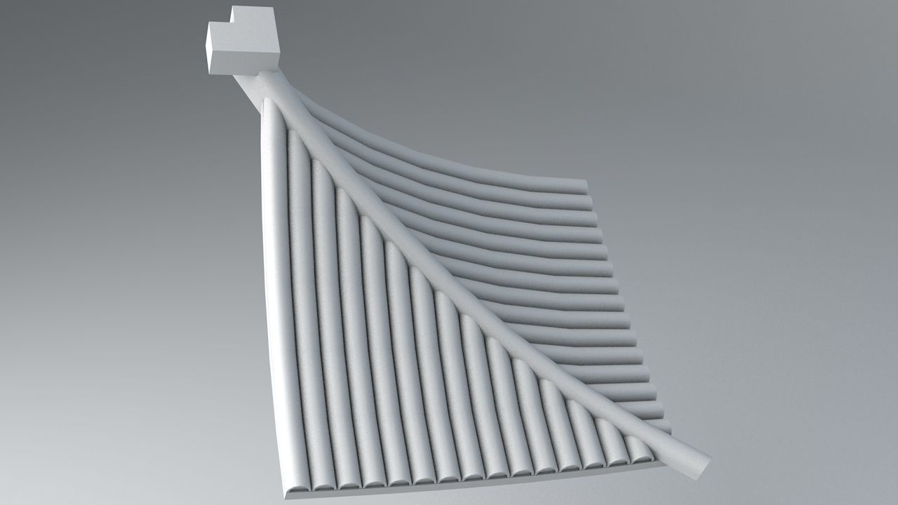 Oriental Roof Modular Elements Next Gen Game Ready PBR Low-poly 3D model_23