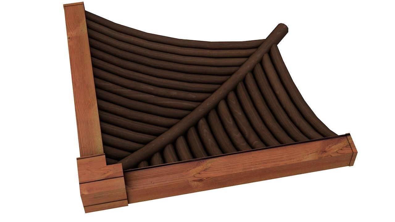 Oriental Roof Modular Elements Next Gen Game Ready PBR Low-poly 3D model_6