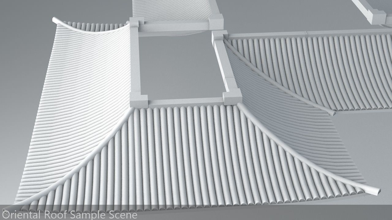 Oriental Roof Modular Elements Next Gen Game Ready PBR Low-poly 3D model_57