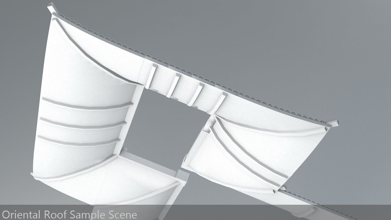 Oriental Roof Modular Elements Next Gen Game Ready PBR Low-poly 3D model_52