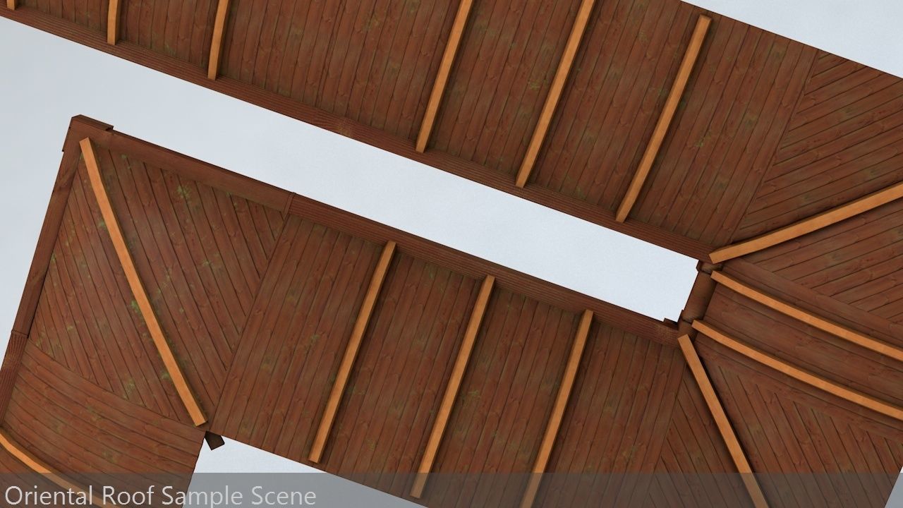 Oriental Roof Modular Elements Next Gen Game Ready PBR Low-poly 3D model_59