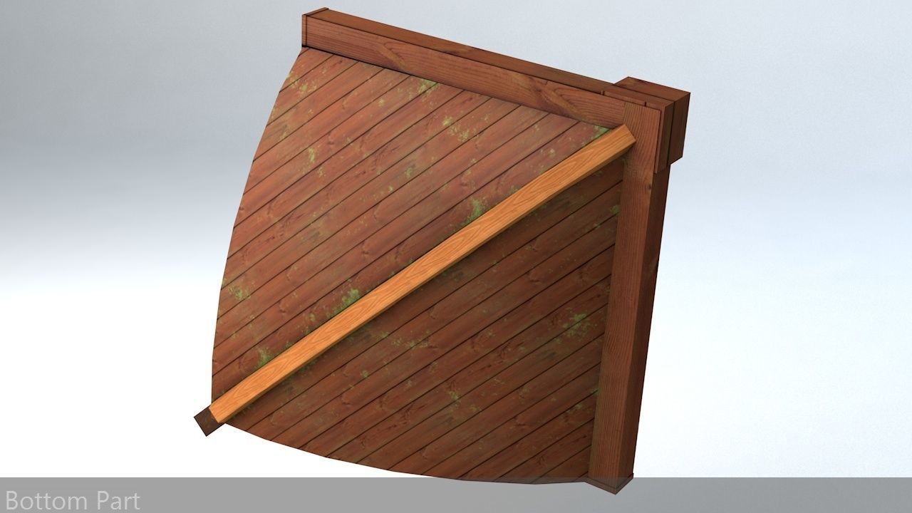 Oriental Roof Modular Elements Next Gen Game Ready PBR Low-poly 3D model_4