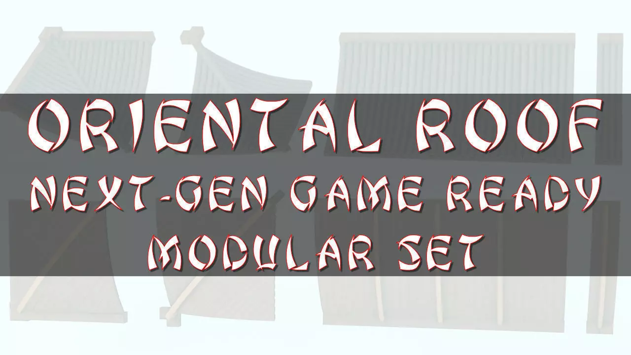 Oriental Roof Modular Elements Next Gen Game Ready PBR Low-poly 3D model_0