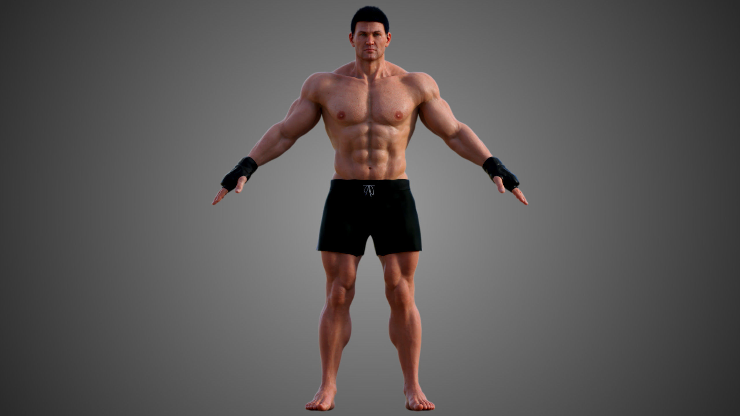  Male Caucasian BOX - MMA Fighter 3D model_12
