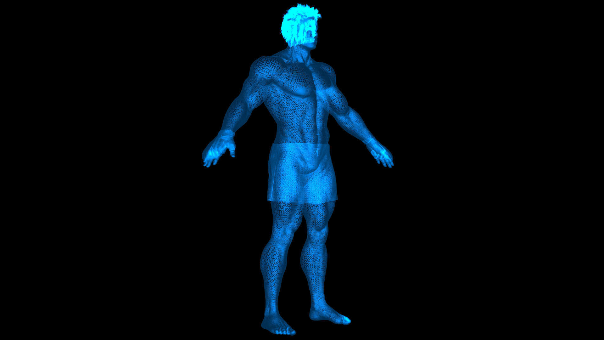  Male Caucasian BOX - MMA Fighter 3D model_9
