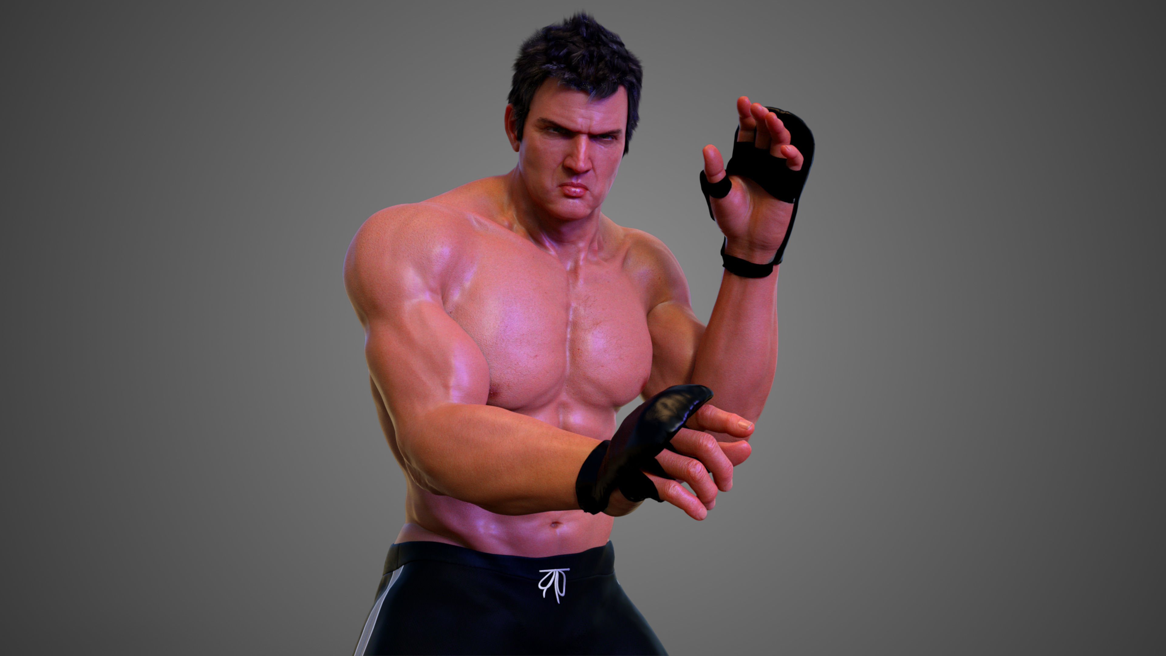  Male Caucasian BOX - MMA Fighter 3D model_2
