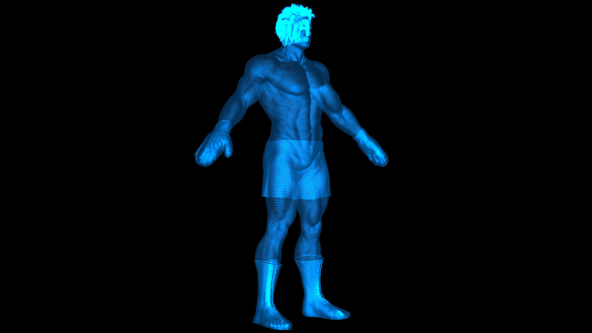  Male Caucasian BOX - MMA Fighter 3D model_3