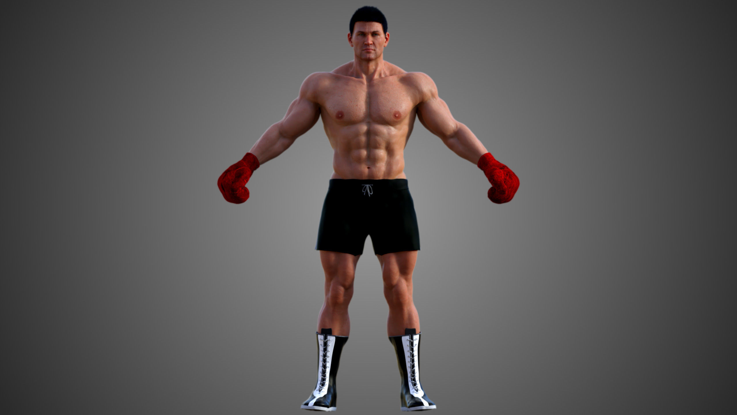 Male Caucasian BOX - MMA Fighter 3D model_6