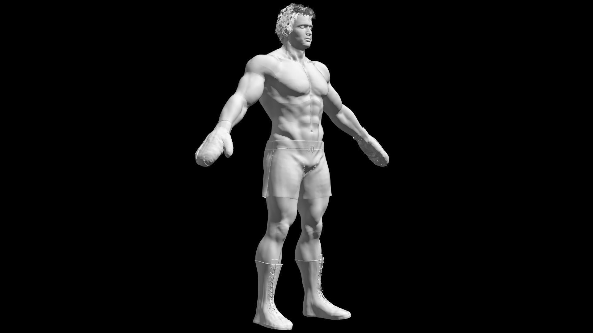  Male Caucasian BOX - MMA Fighter 3D model_4