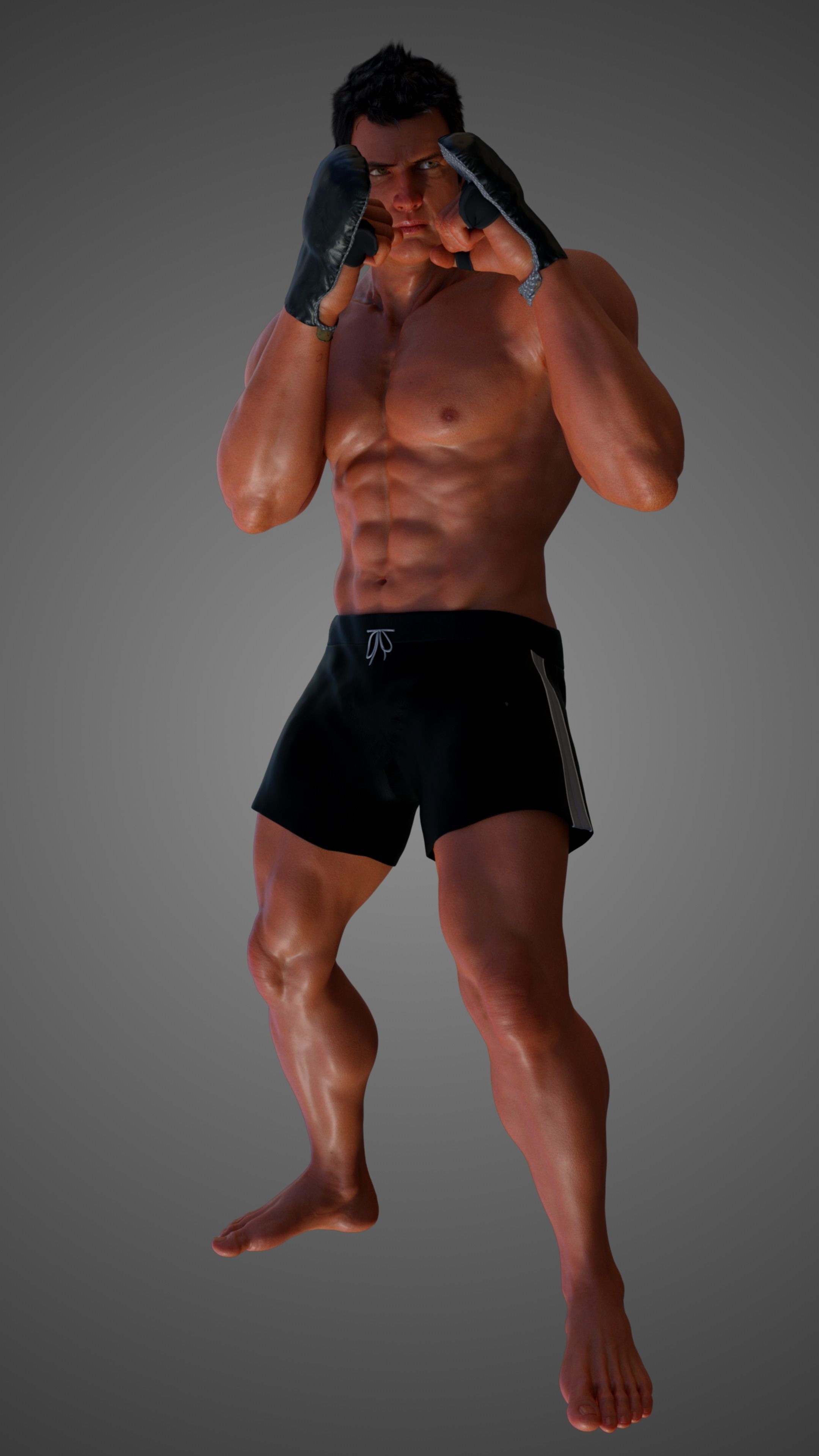  Male Caucasian BOX - MMA Fighter 3D model_18