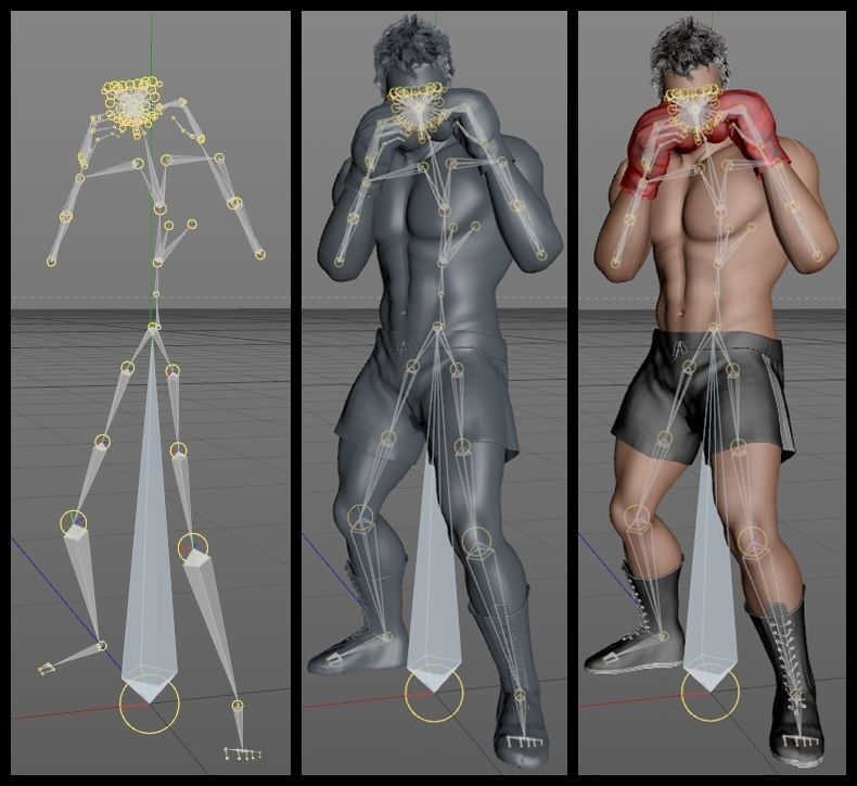  Male Caucasian BOX - MMA Fighter 3D model_16