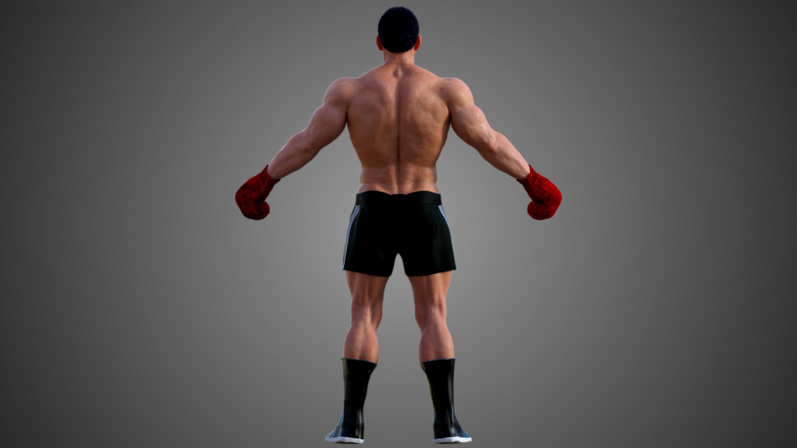  Male Caucasian BOX - MMA Fighter 3D model_8