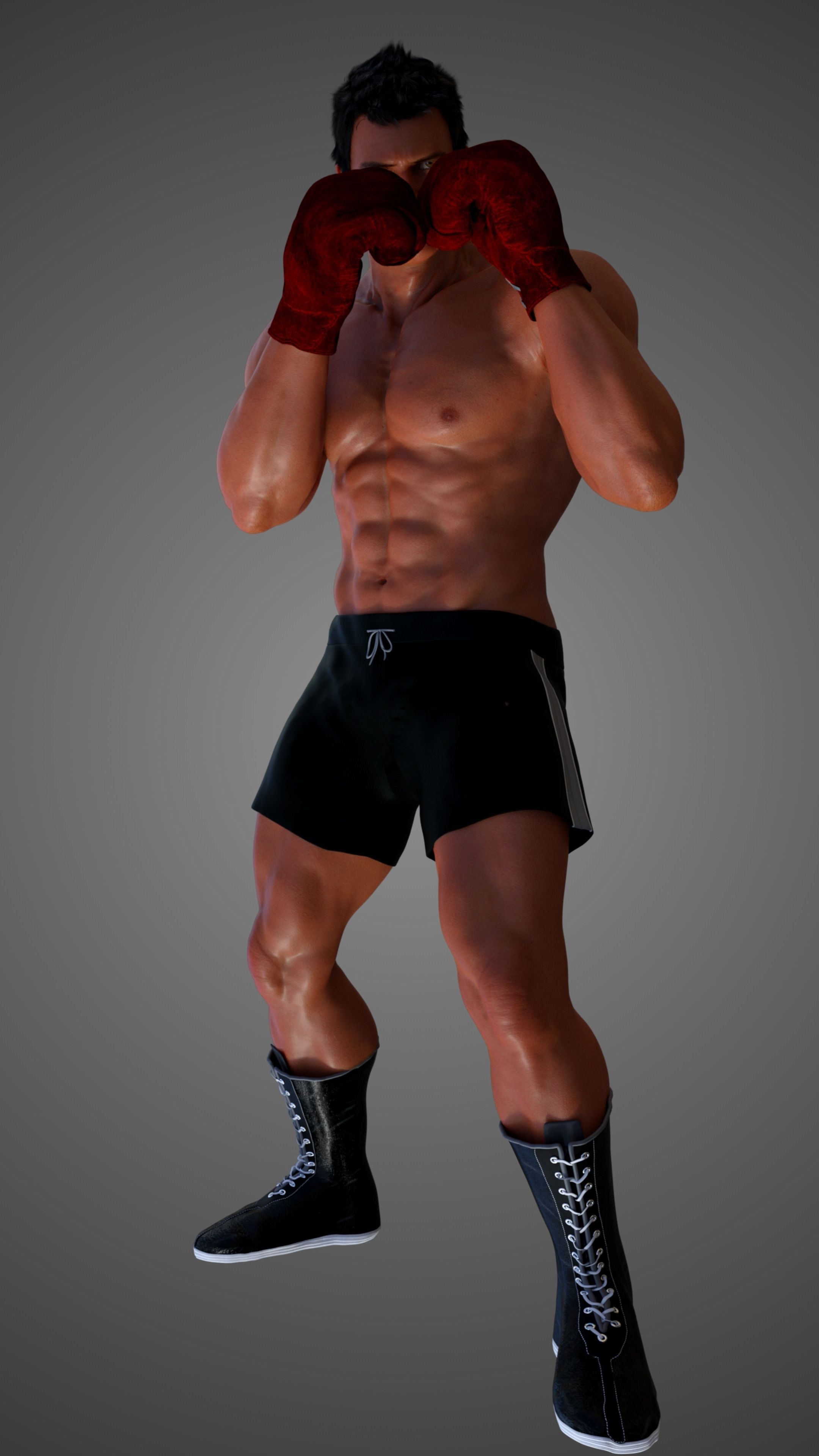  Male Caucasian BOX - MMA Fighter 3D model_17