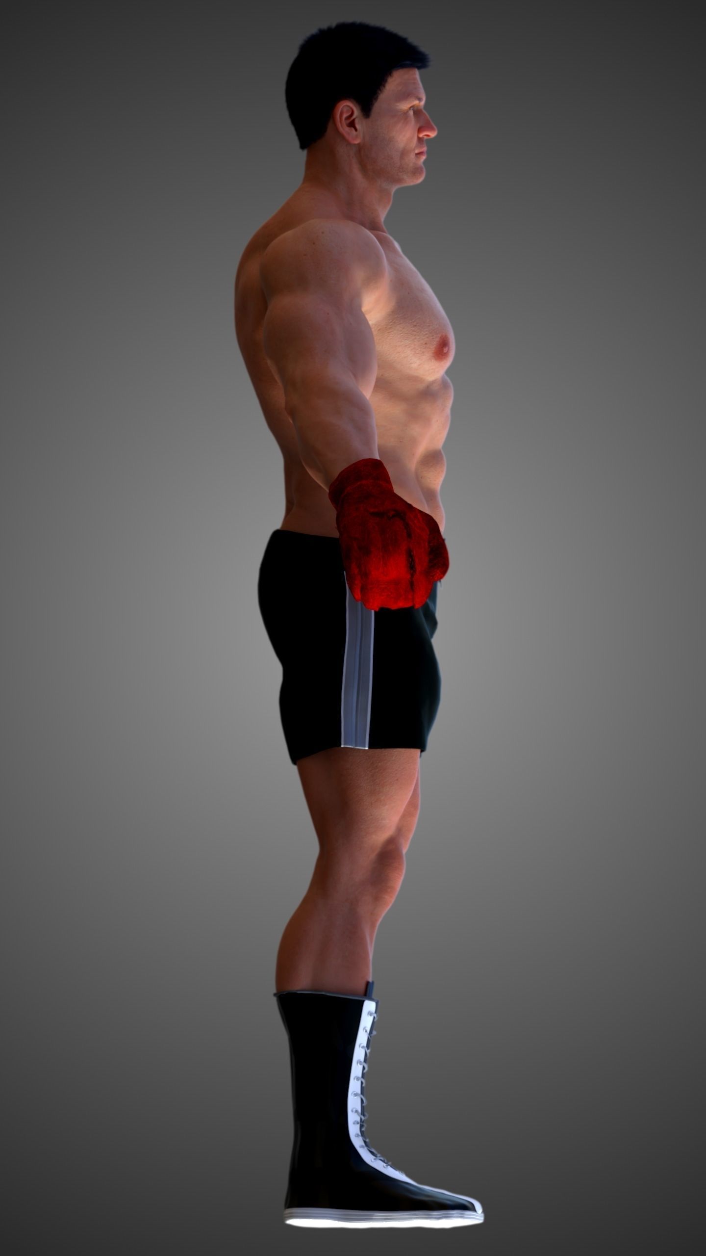  Male Caucasian BOX - MMA Fighter 3D model_7