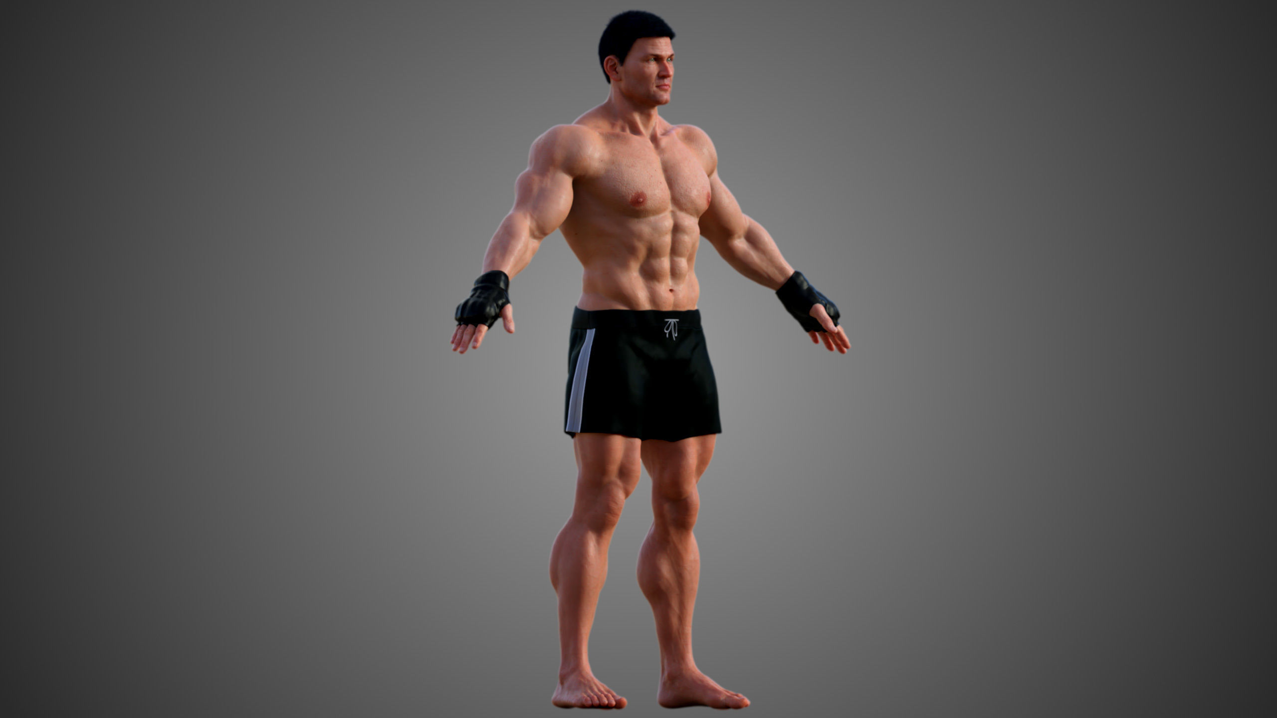  Male Caucasian BOX - MMA Fighter 3D model_11