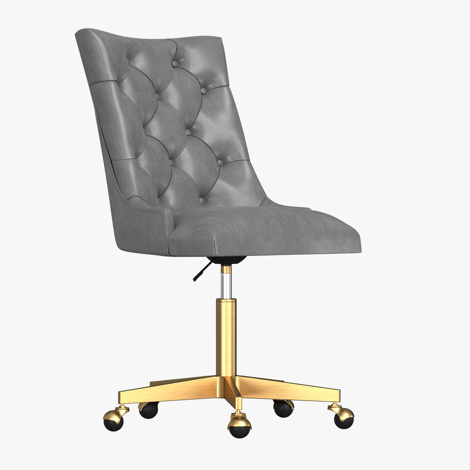 Martine Adjustable Leather Desk Chair 3D model_3