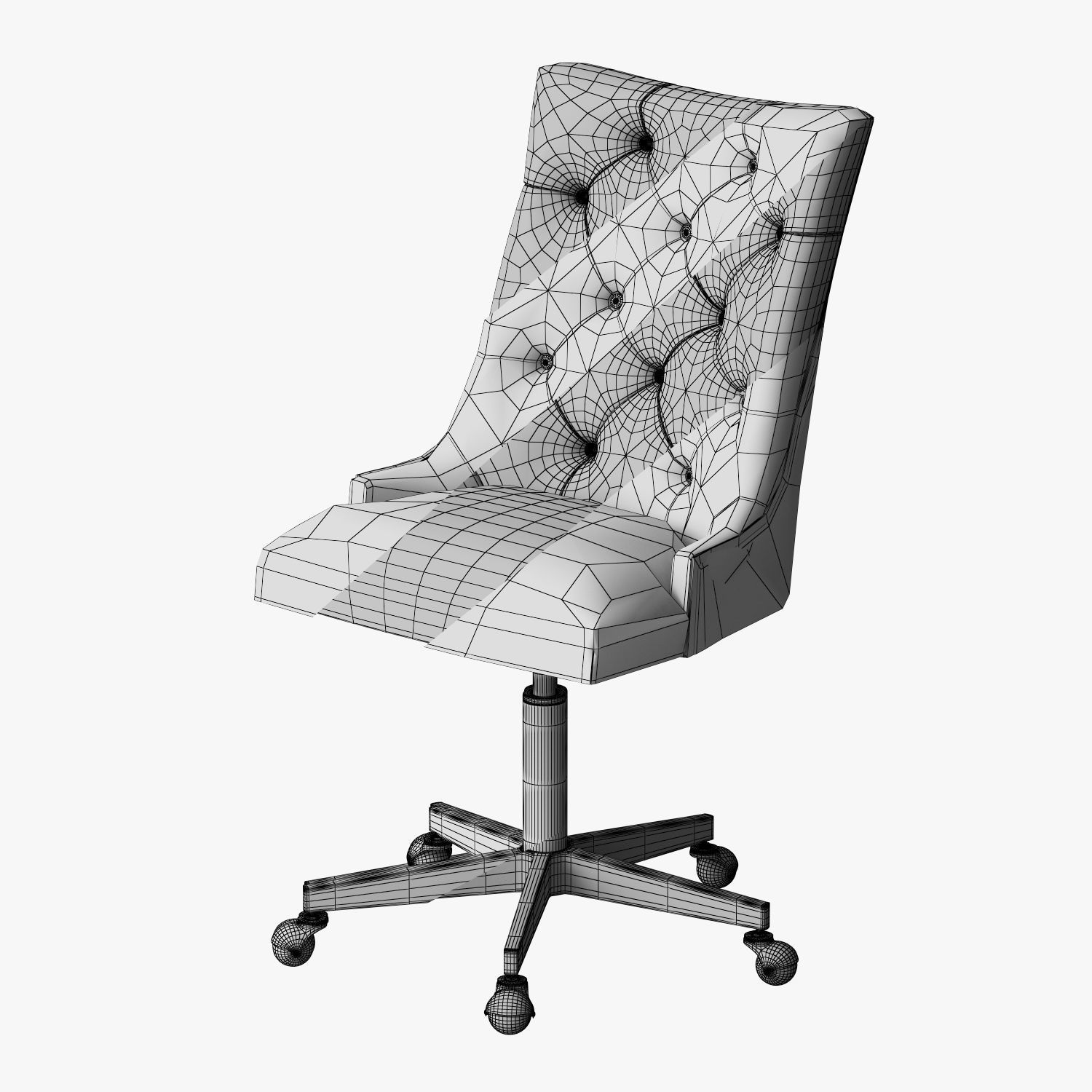 Martine Adjustable Leather Desk Chair 3D model_6