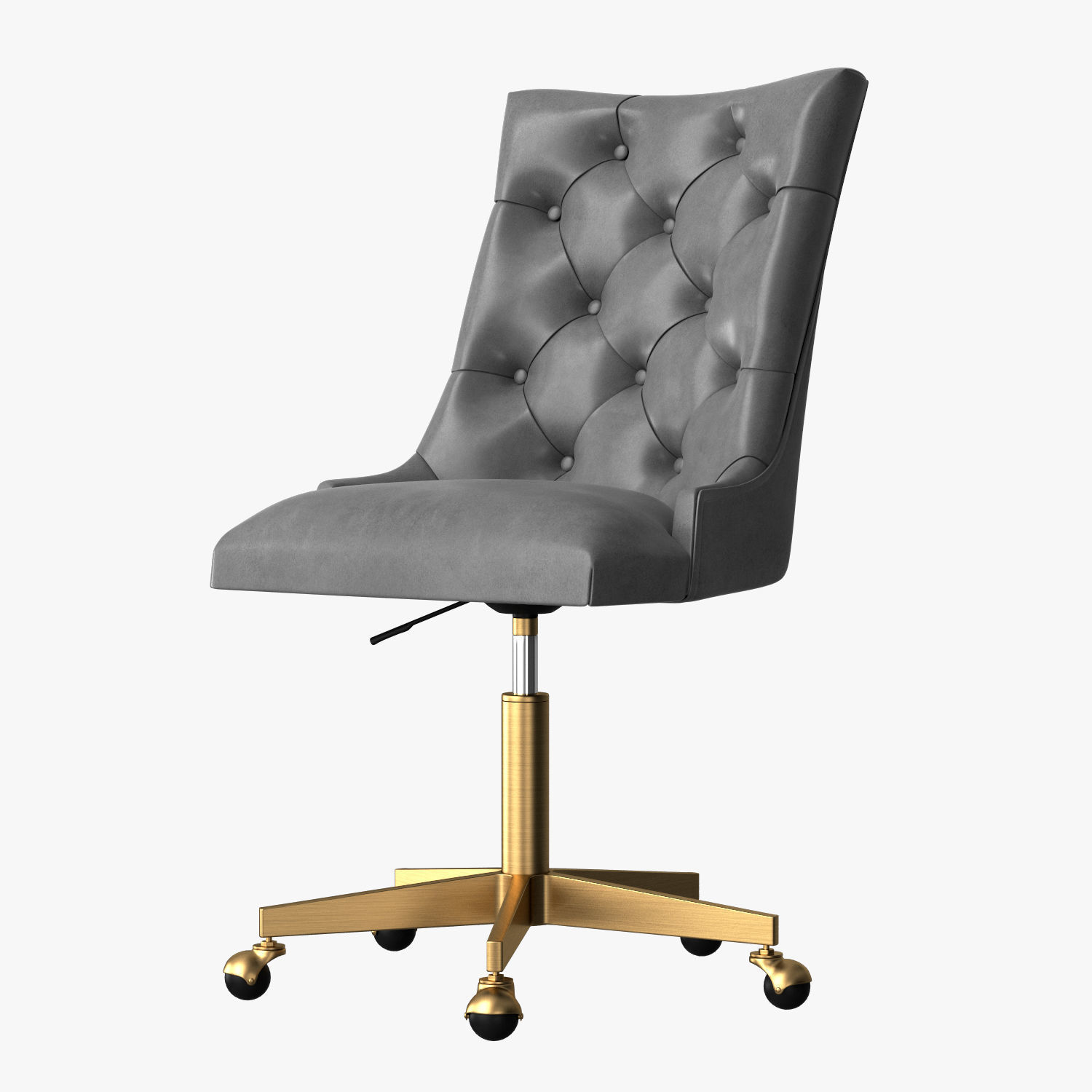 Martine Adjustable Leather Desk Chair 3D model_1