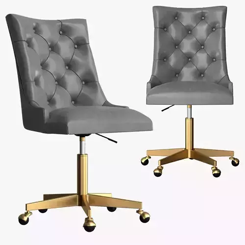 Martine Adjustable Leather Desk Chair 3D model