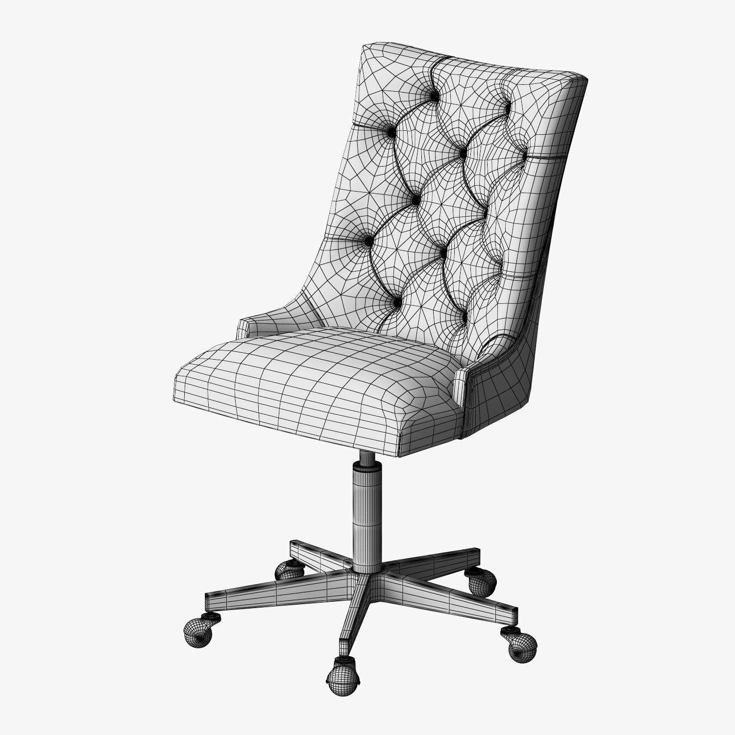 Martine Adjustable Leather Desk Chair 3D model_7
