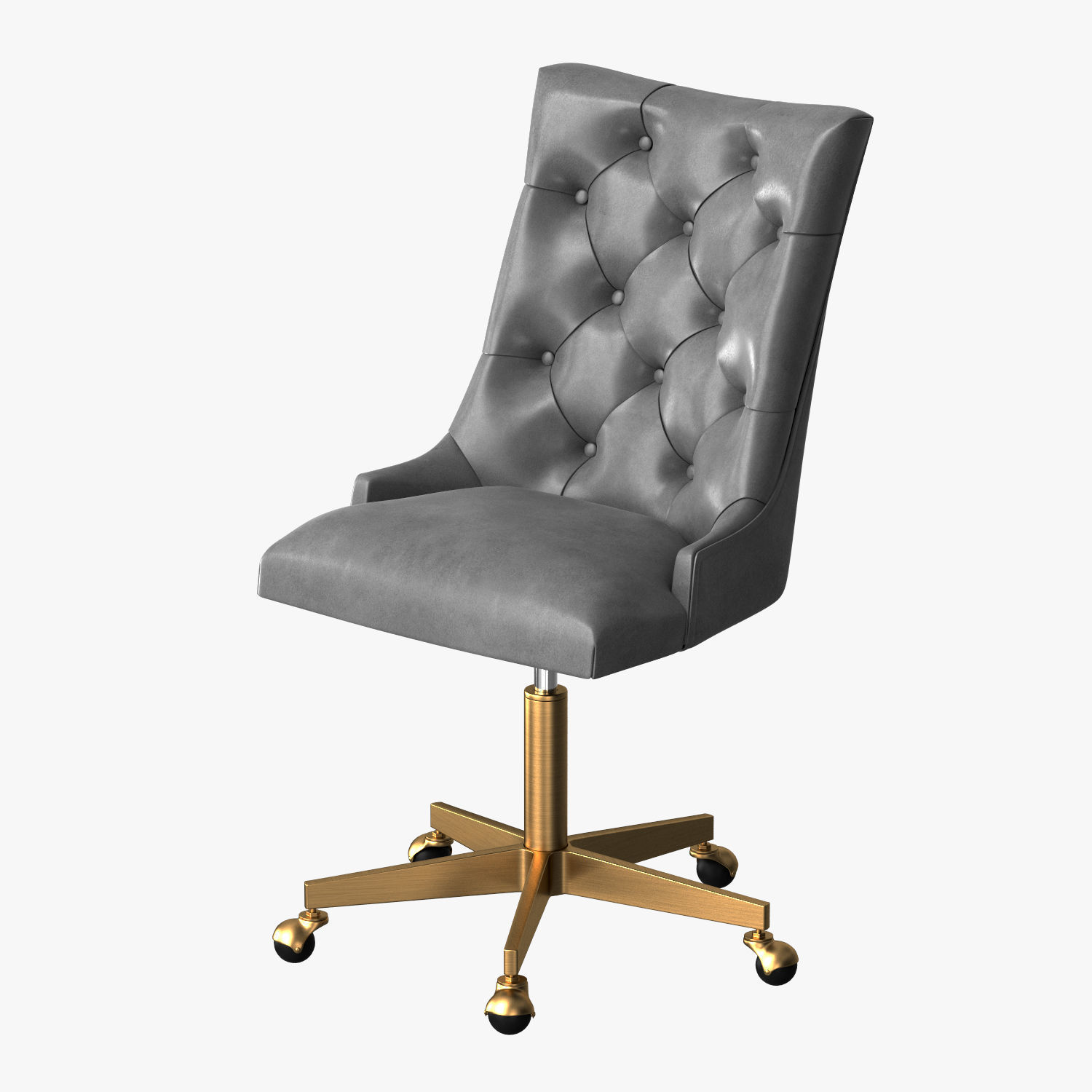 Martine Adjustable Leather Desk Chair 3D model_5