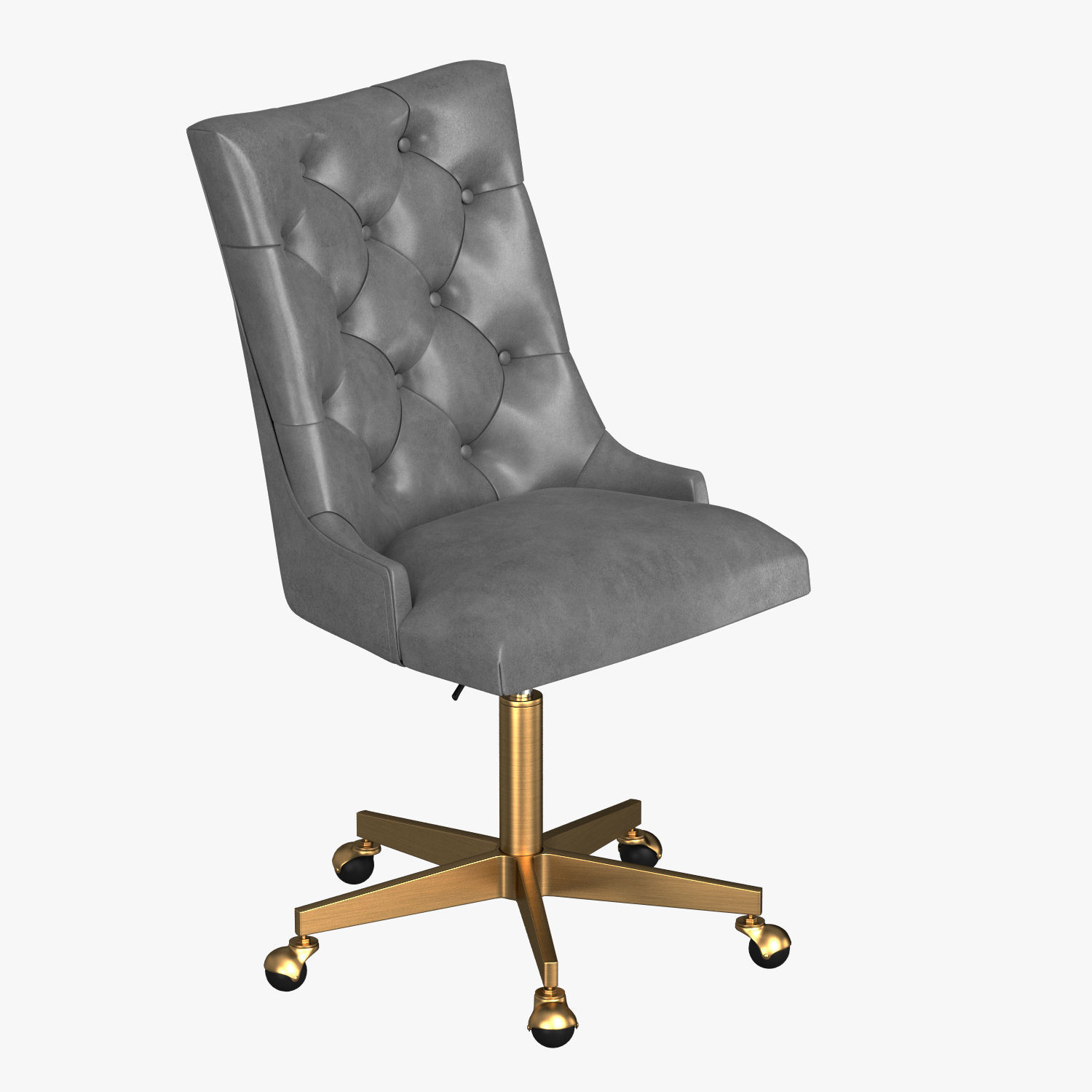 Martine Adjustable Leather Desk Chair 3D model_4