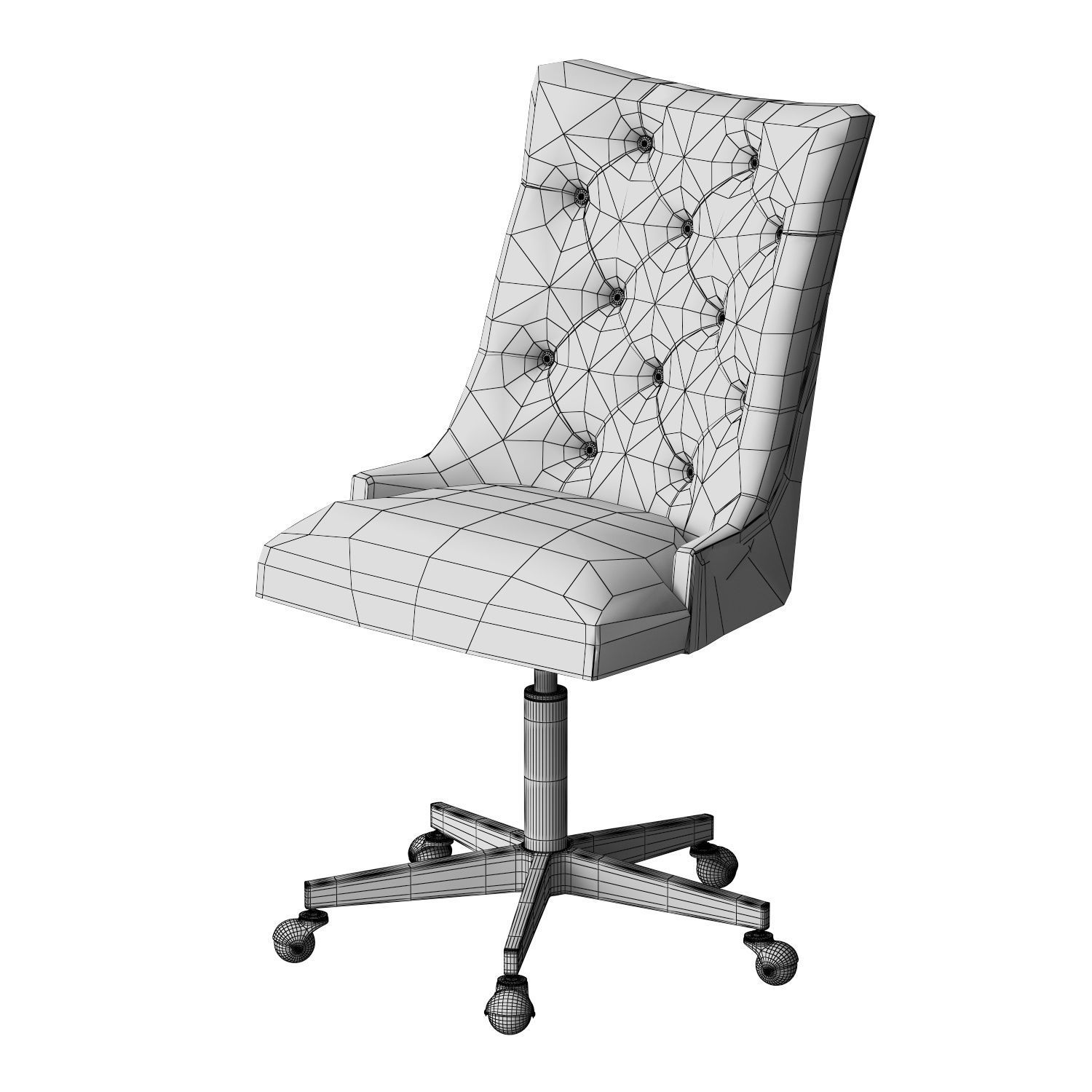 Martine Adjustable Leather Desk Chair 3D model_8