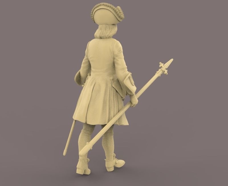 officer Karrer Hallwyl regiment-18th century 3D print model_6
