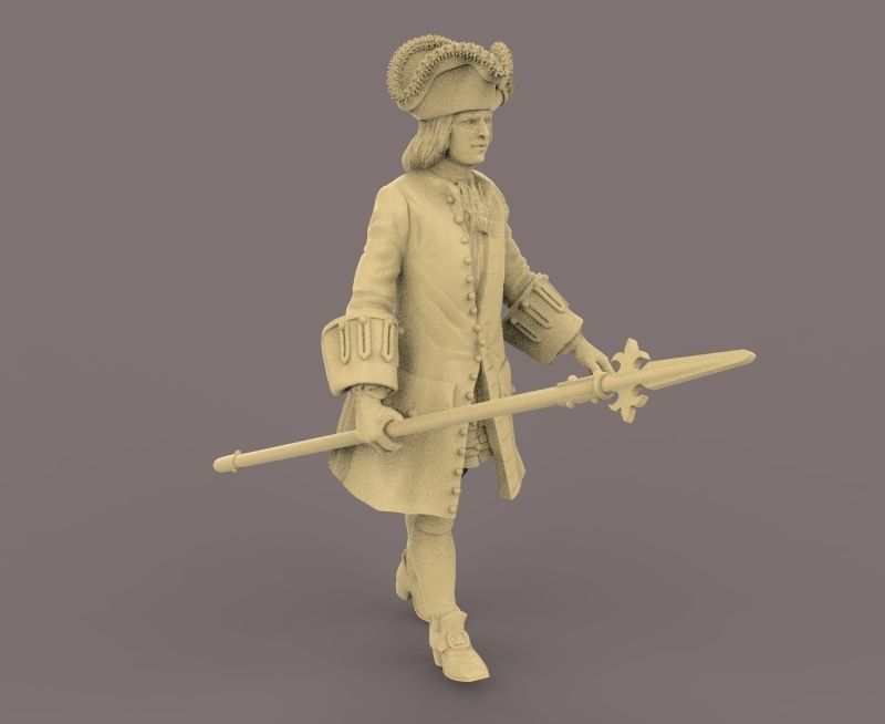 officer Karrer Hallwyl regiment-18th century 3D print model_1
