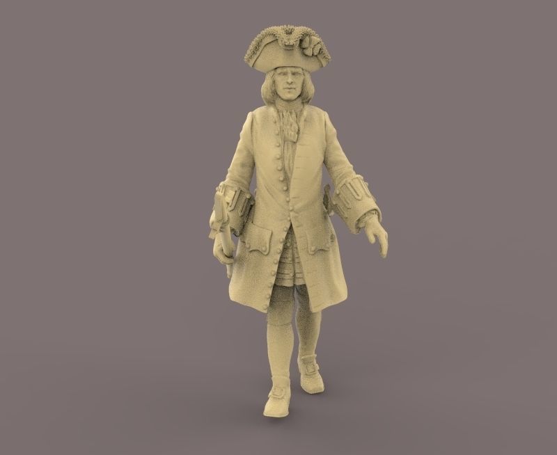 officer Karrer Hallwyl regiment-18th century 3D print model_2